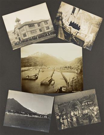 (ALASKA.) Collage of 5 early Alaska photographs.                                                                                                 